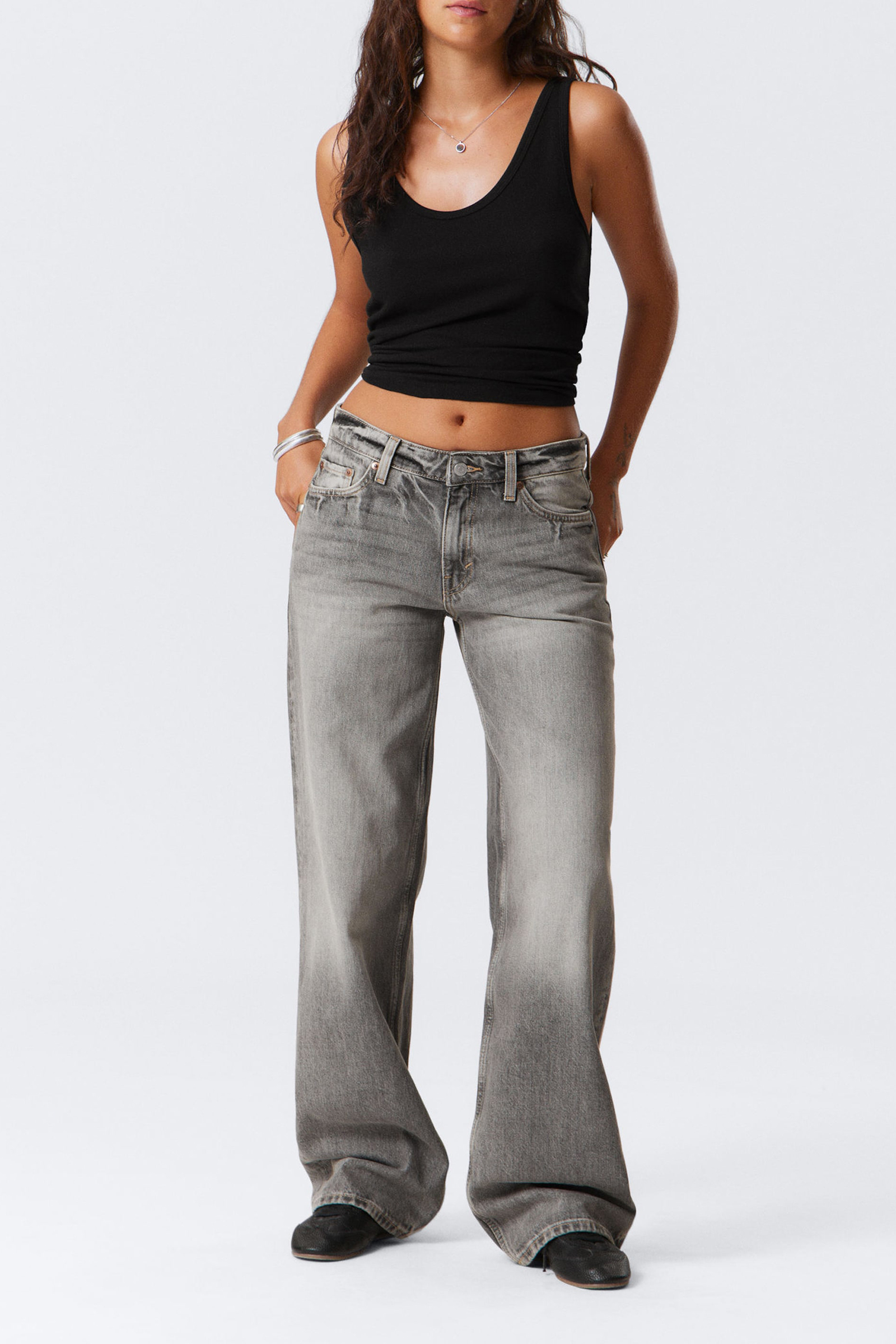 Button Up Wide Leg Jeans