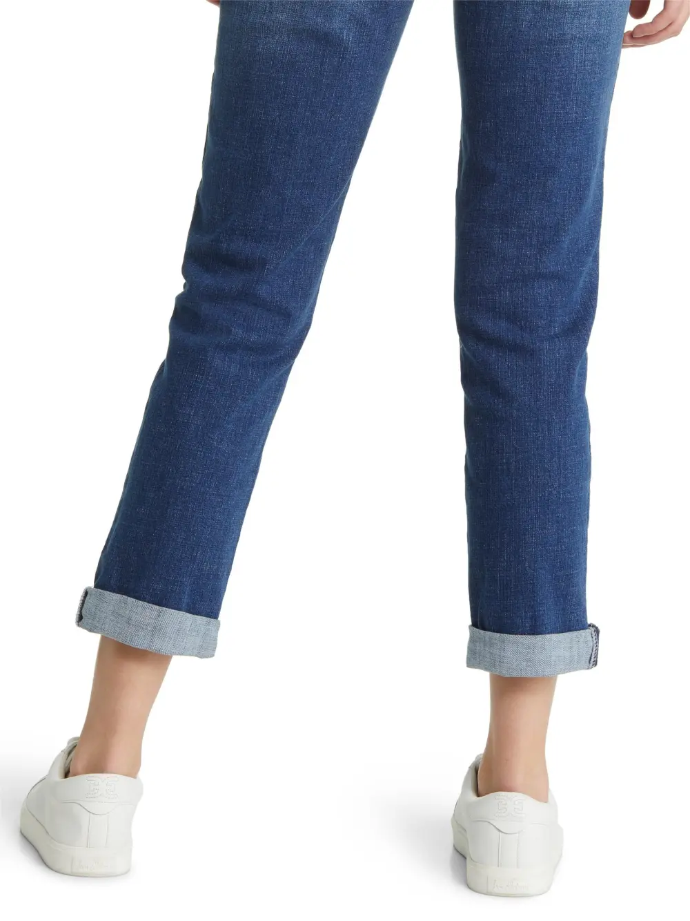 Cuffed Ankle Length Straight Jeans