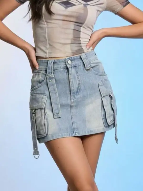 Denim Washed Skirt