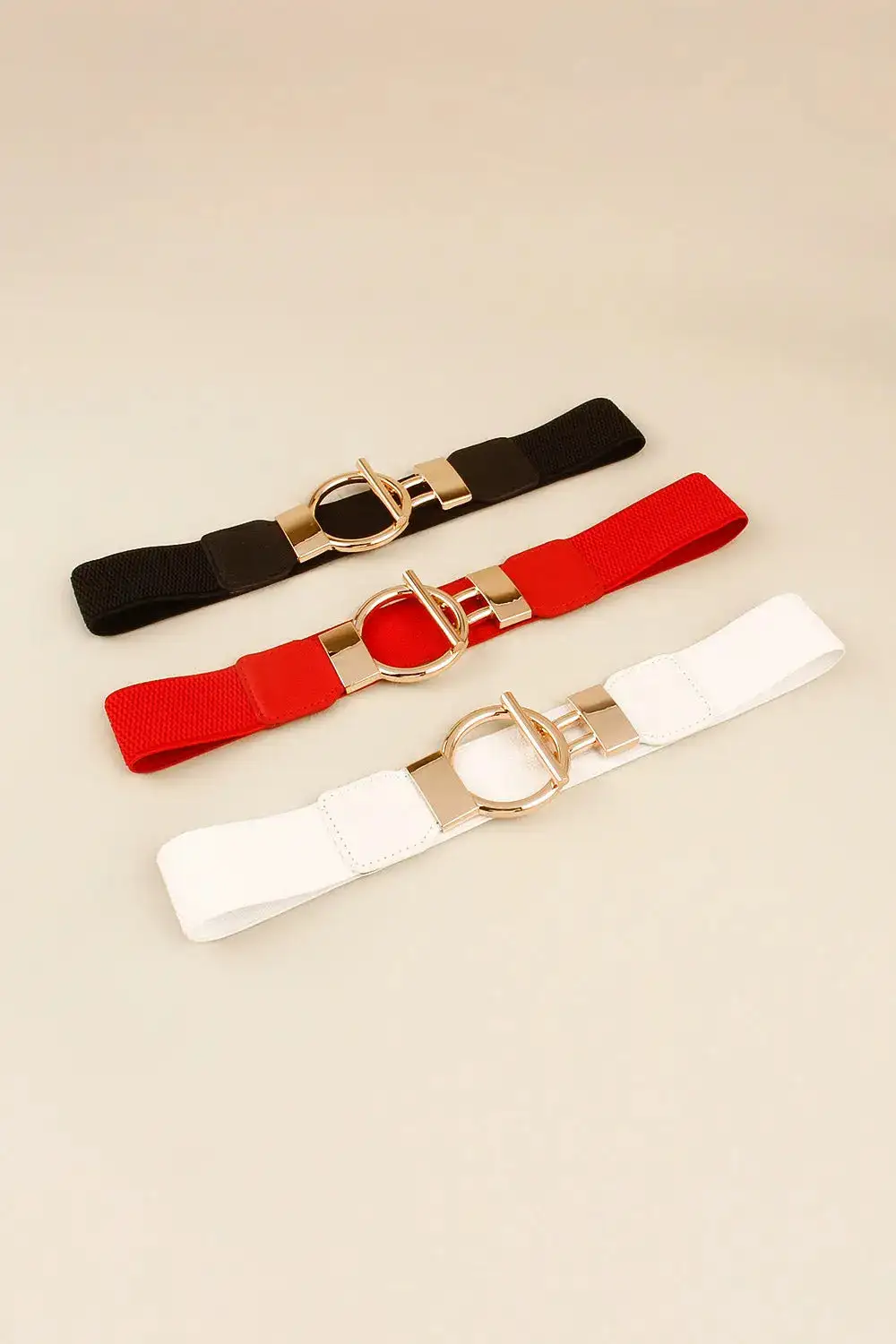 Circle Buckle PU Leather Belt