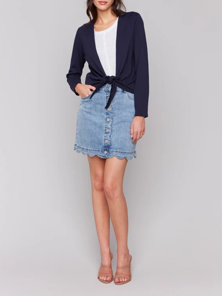 Versatile Preppy Style Women's Lace-Up Top