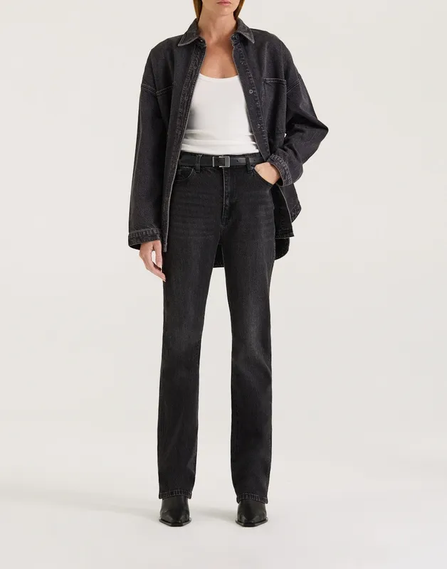 Black Wash Slim Leg Jeans