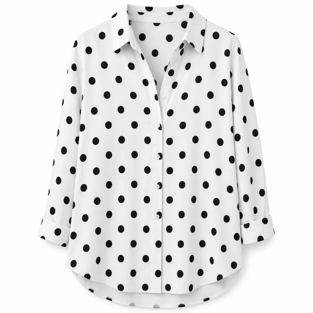 Women Elegant Casual Long Sleeve Button Up Blouse