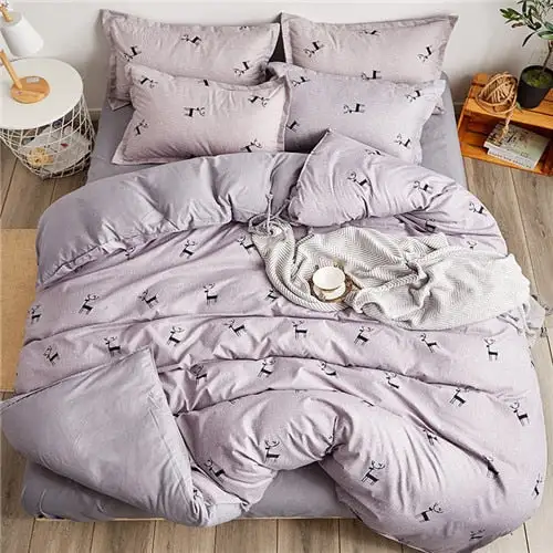 (Store Closing Sale) Flower Duvet Cover Bedding Set Peach Daisy Pastoral style Flat Bed Sheet