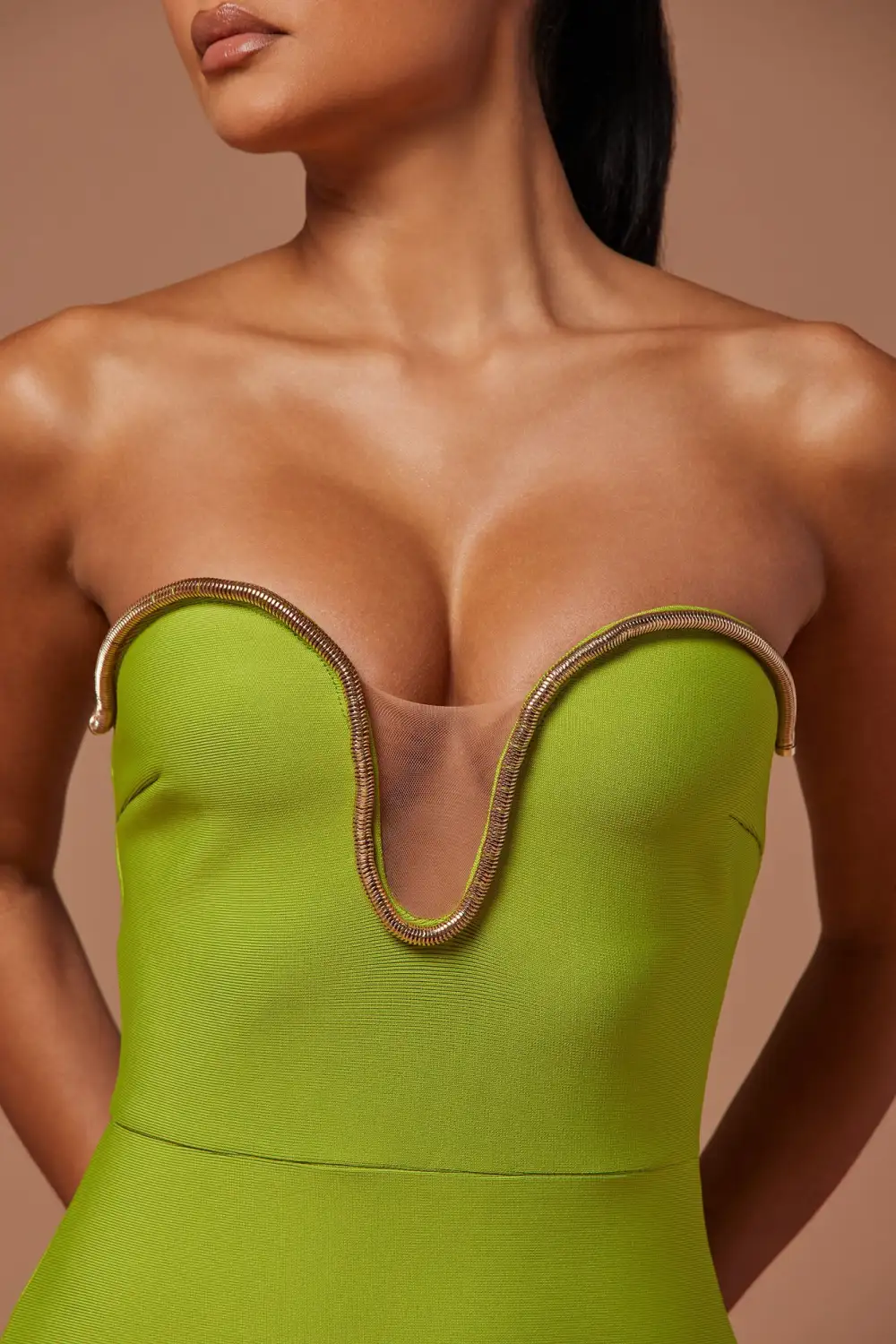Alina Bandage Gown - Chartreuse