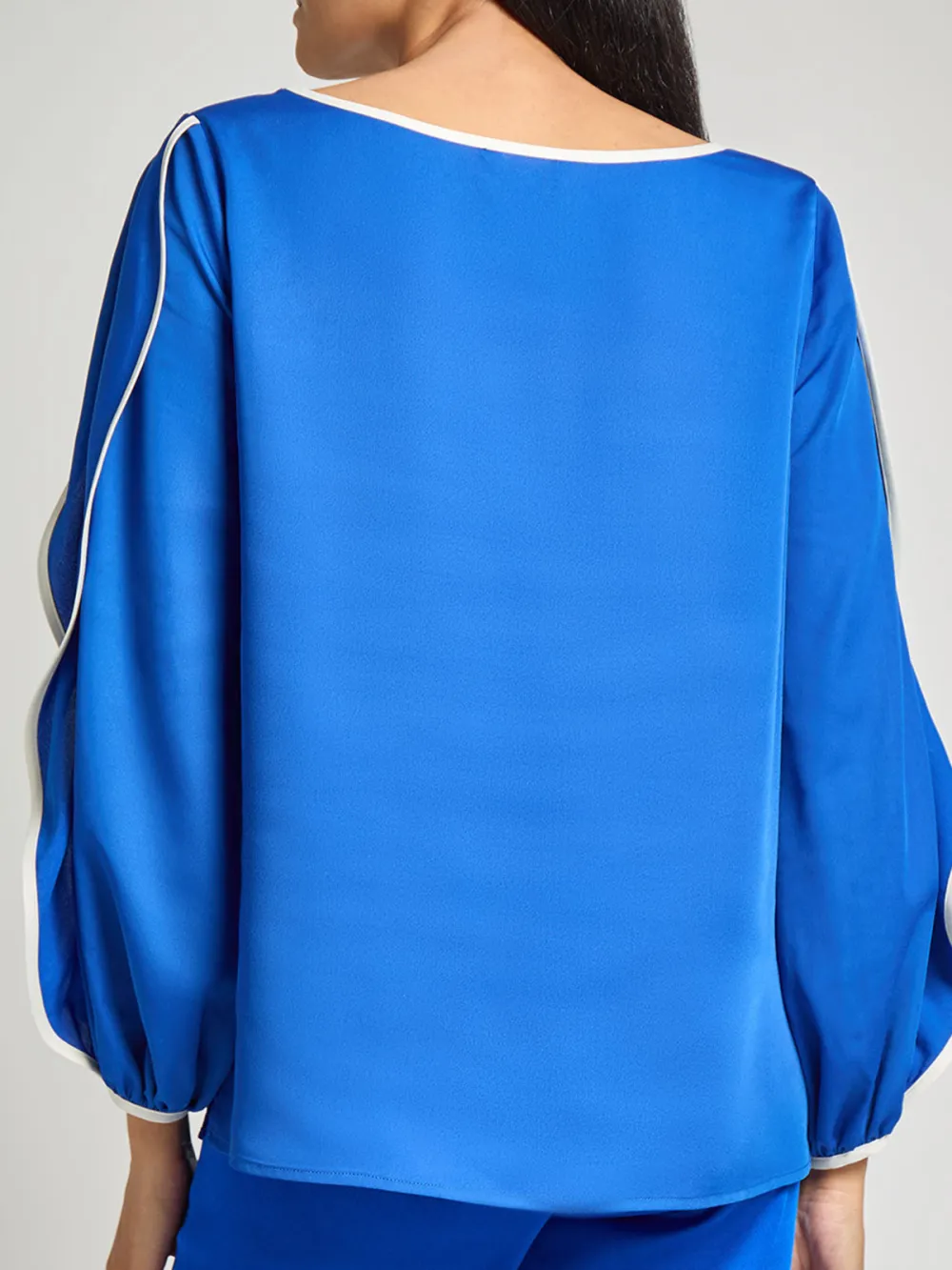 Sleeve Slit Boat Collar Shirt