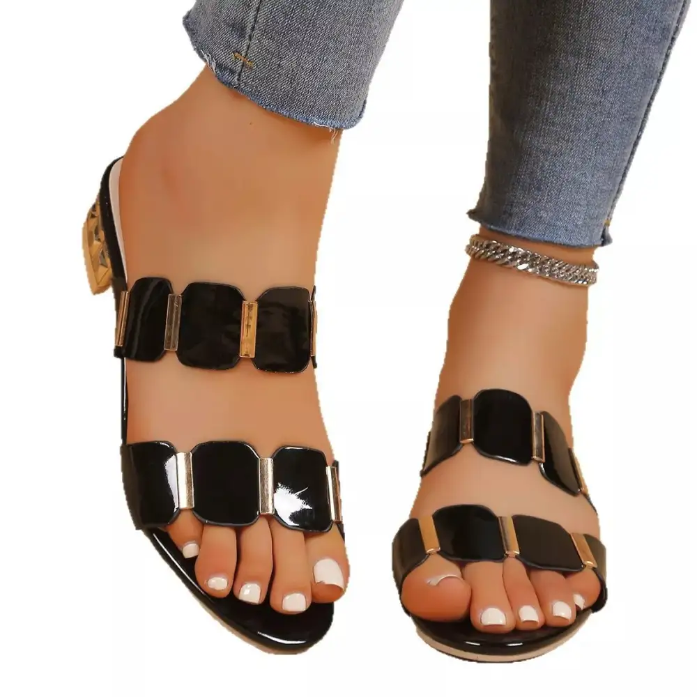 Open Toe Block Heel Sandals
