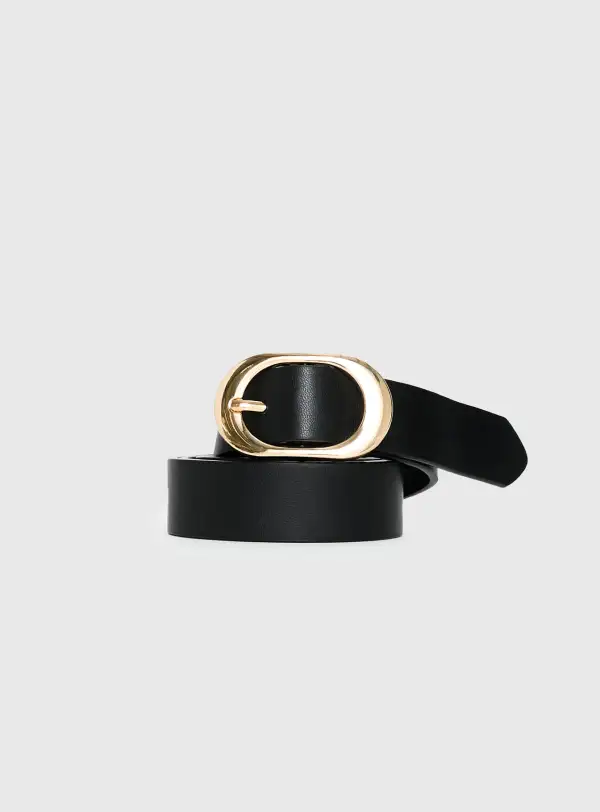 Fashion Buckle Faux Leather Belt