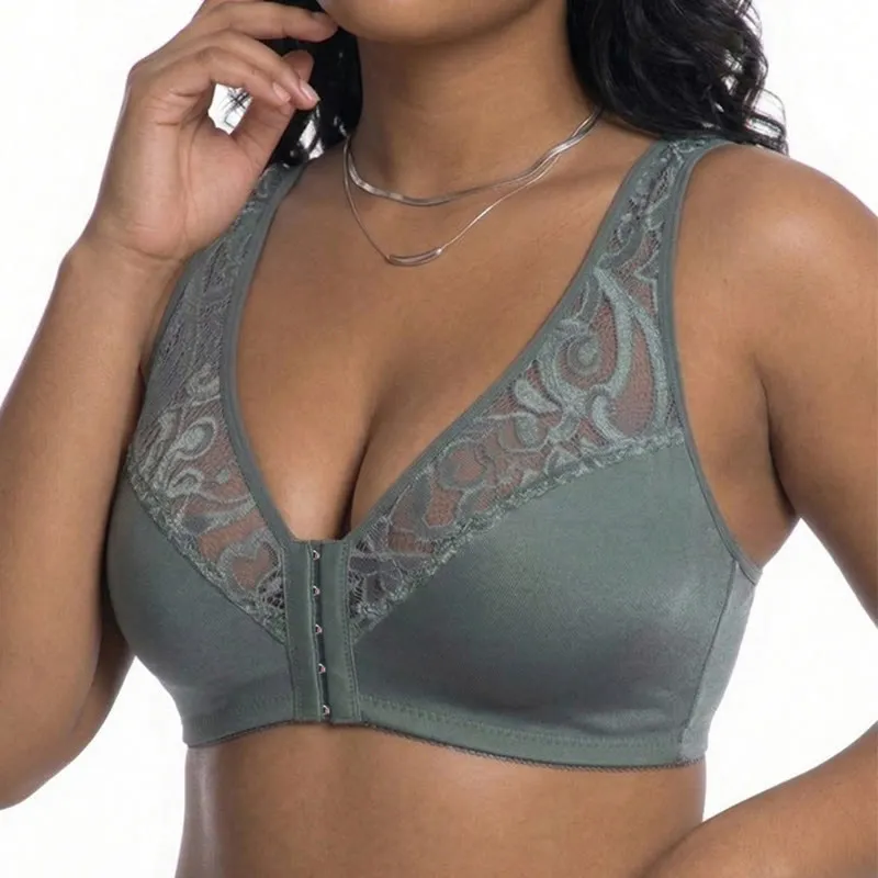 Lace Front Closure Wireless Bra