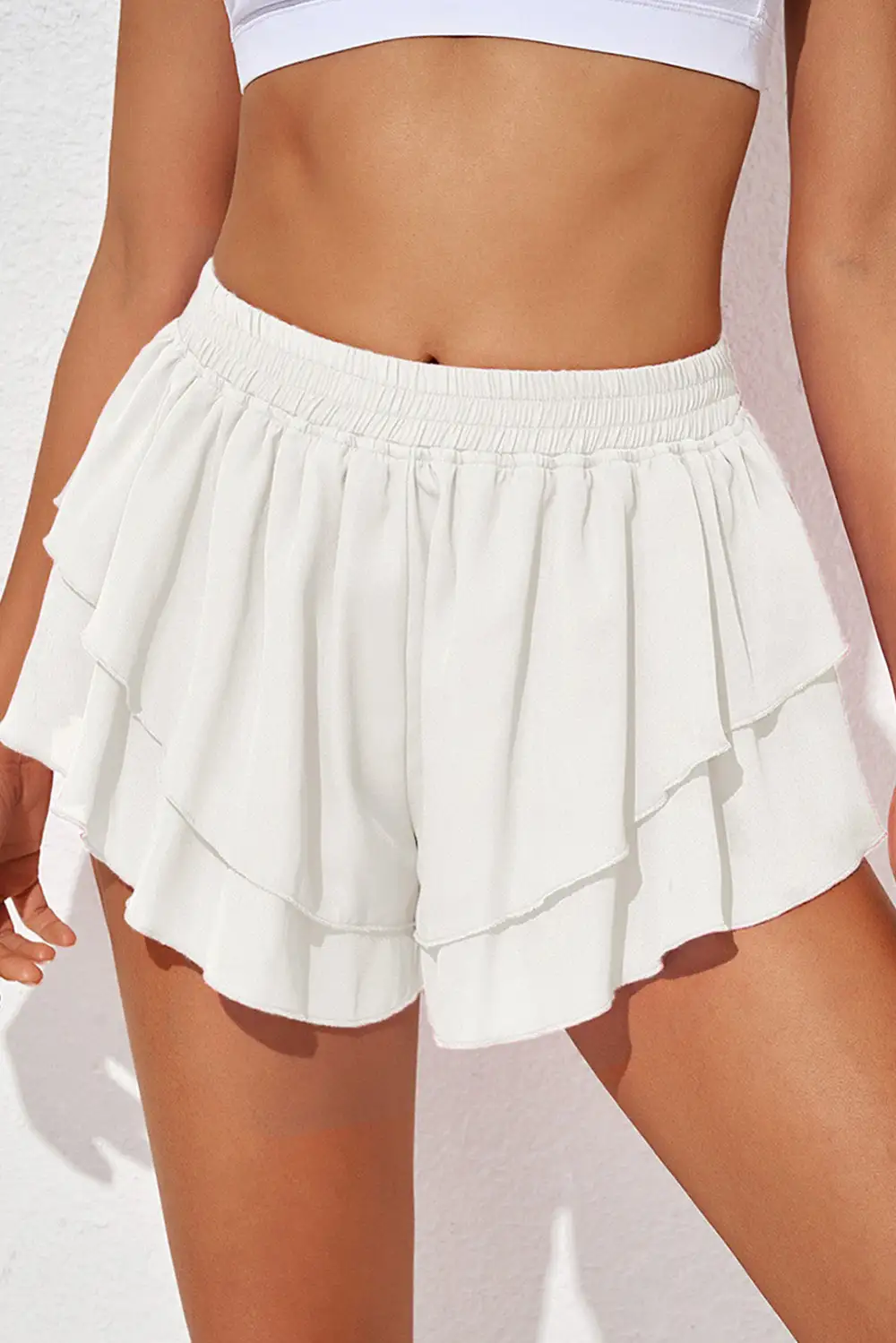 Ruffle Tiered Overlay Skirt