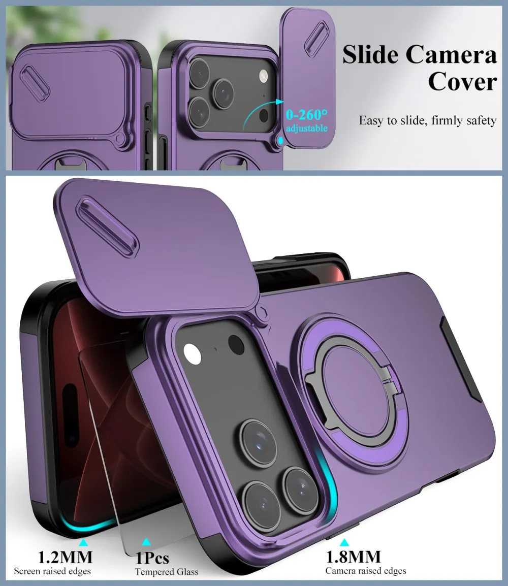 For iPhone 18 Pro Max LINK Phone Case Apple 15 Pro Sliding Window Stand Shockproof Protective Cover