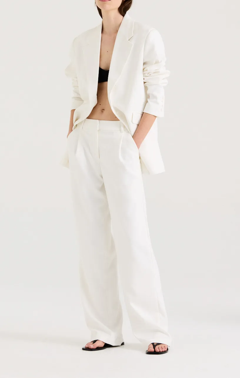 White Wide Leg Suit Pants