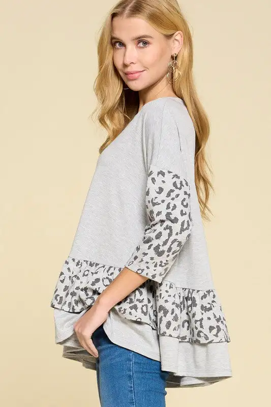 Allure Animal Print Ruffle Top | URBAN ECHO SHOP