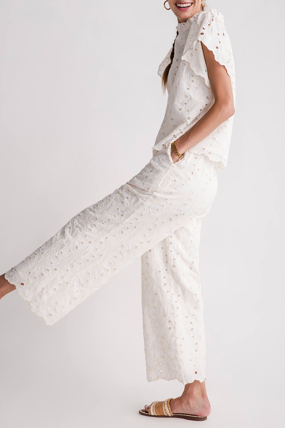 Jodifl Lace Pants - ivory