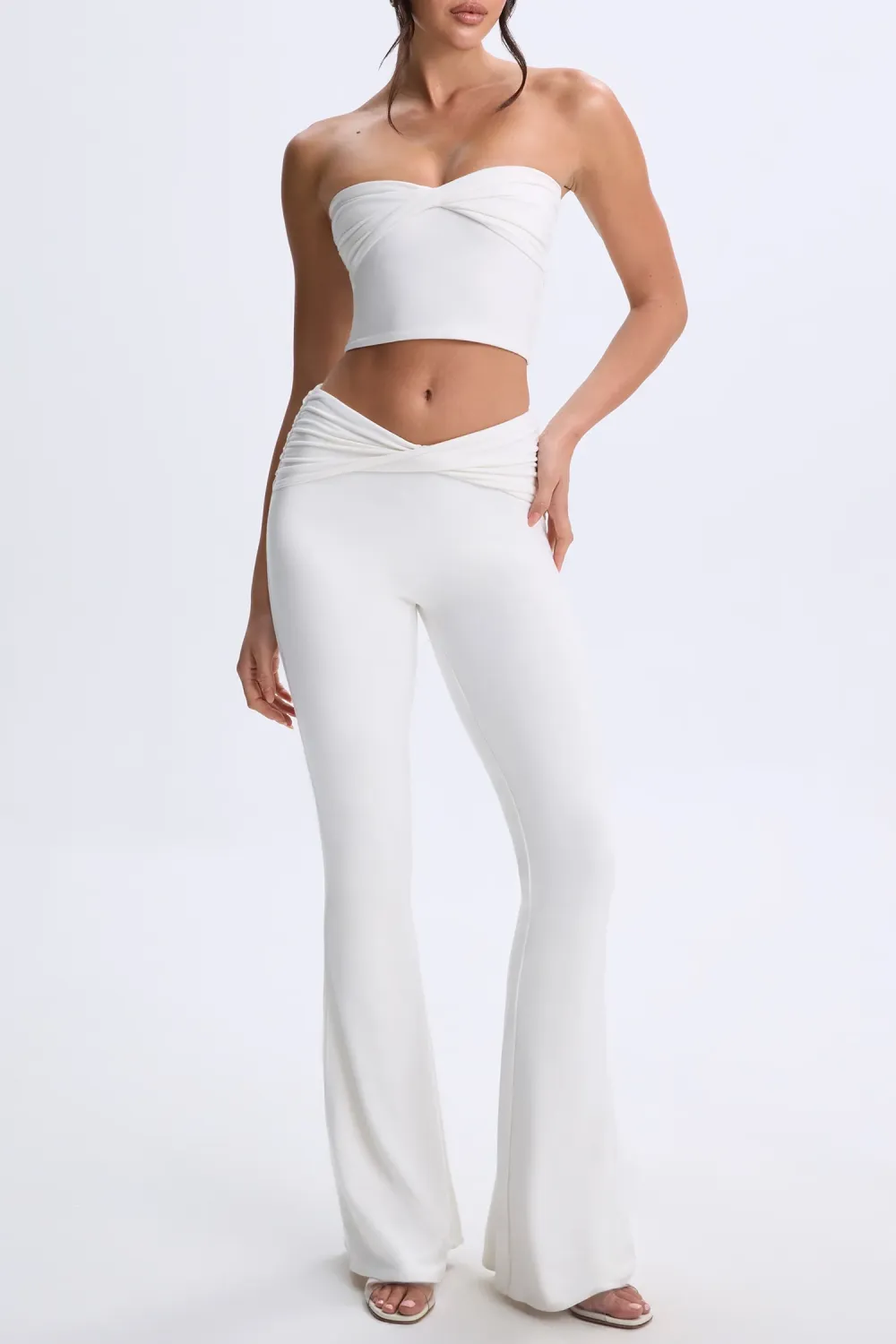 Mid-Rise Flared Trousers For Women