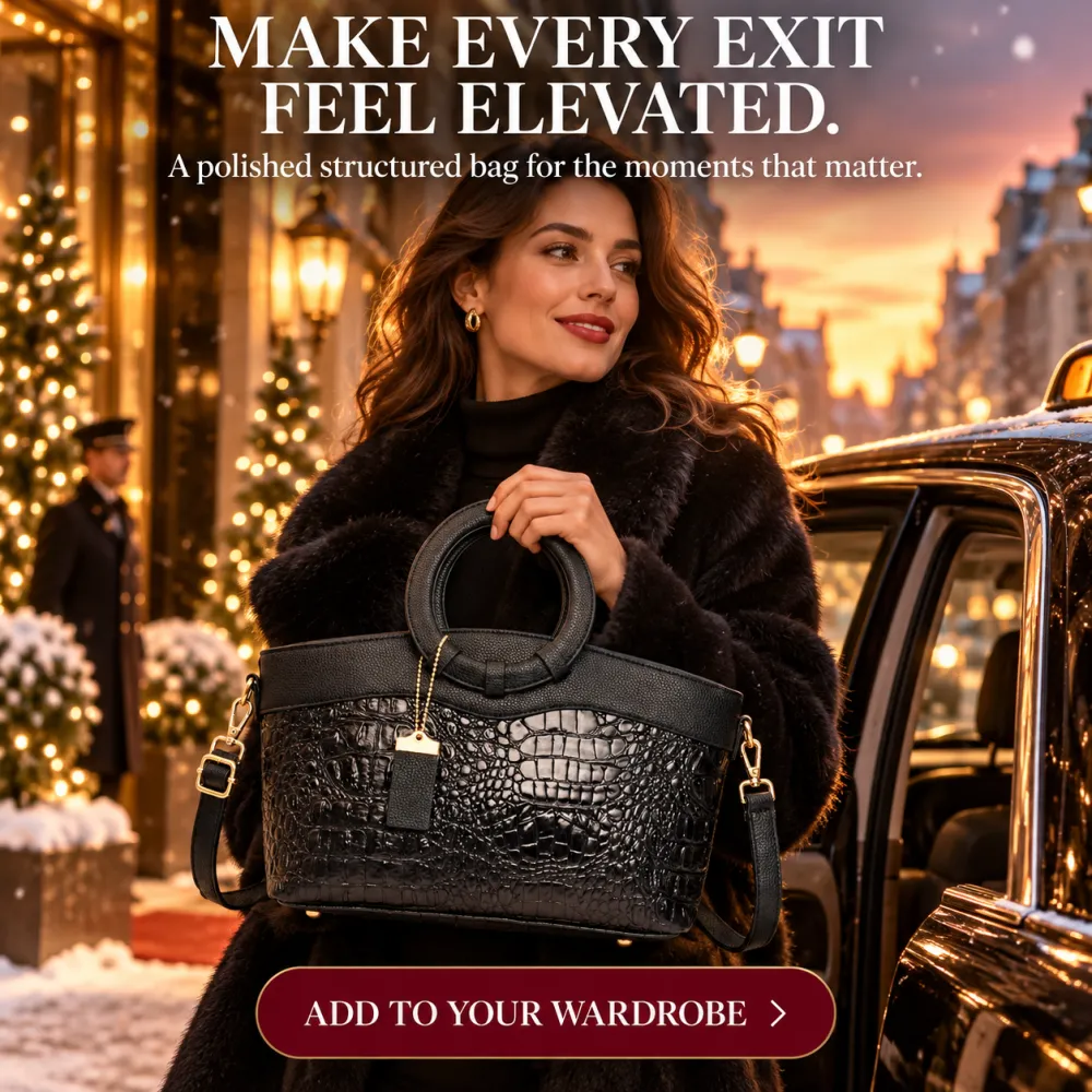 European & American Fashion Crocodile Pattern Tote Bag Large Capacity Elegant Versatile Shoulder Crossbody Bag for Women