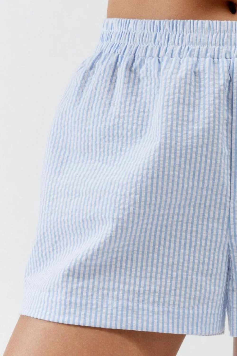 Easygoing Striped Elastic Waist Shorts