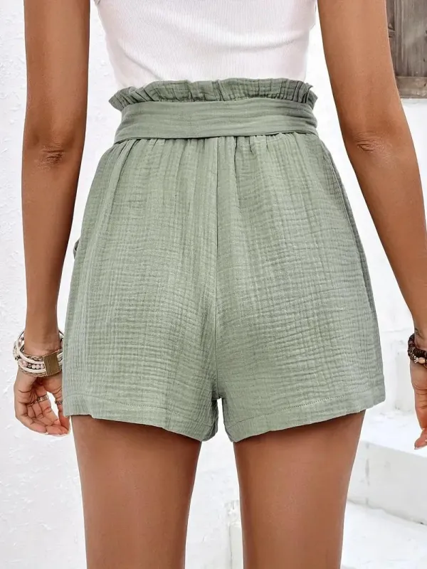 High Waisted Belted Shorts