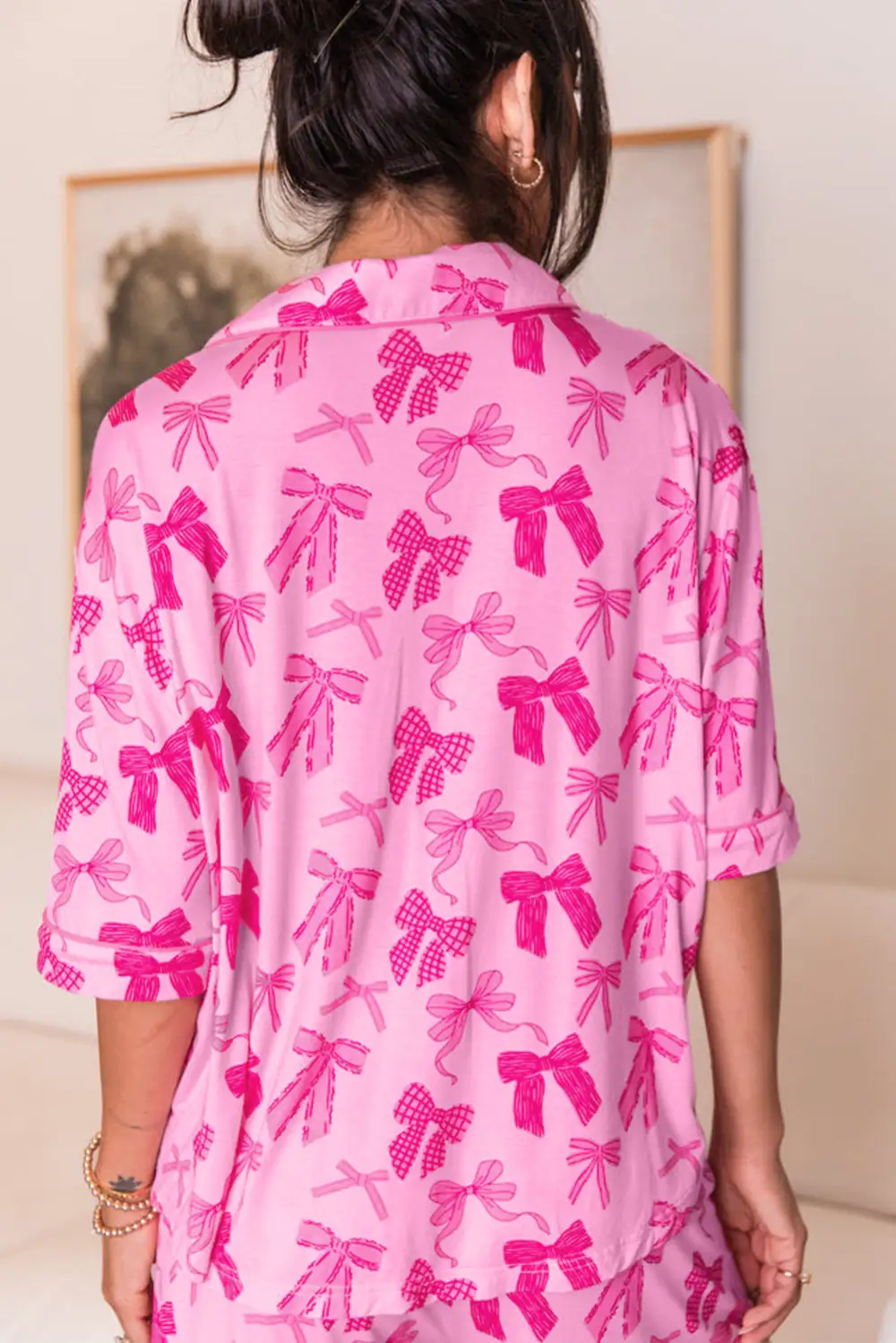 Weekend Bow Detail Bow Pajama Set