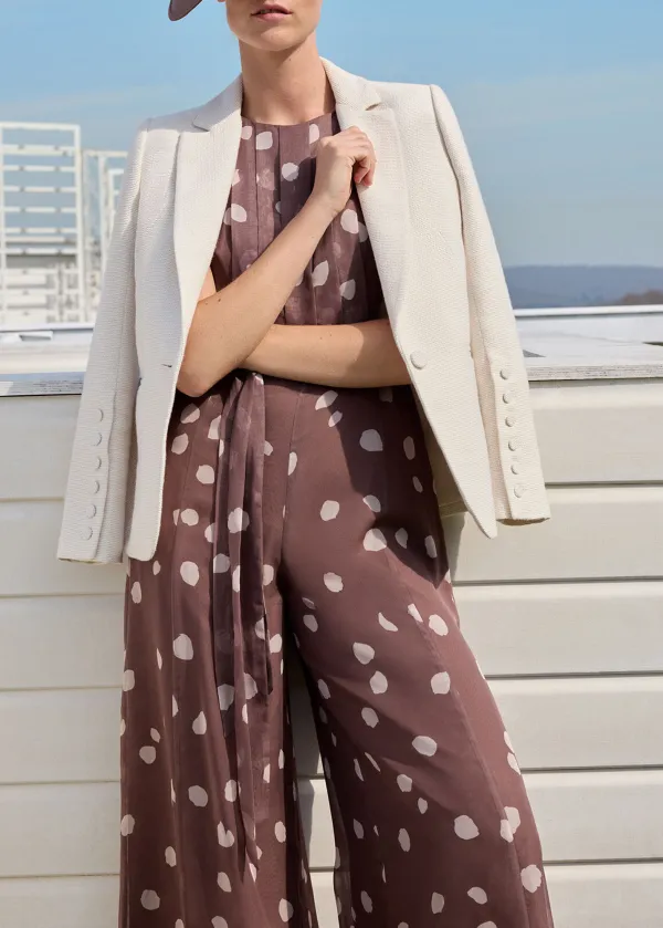 Casual Polka Dot Round Neck Sleeveless Dress