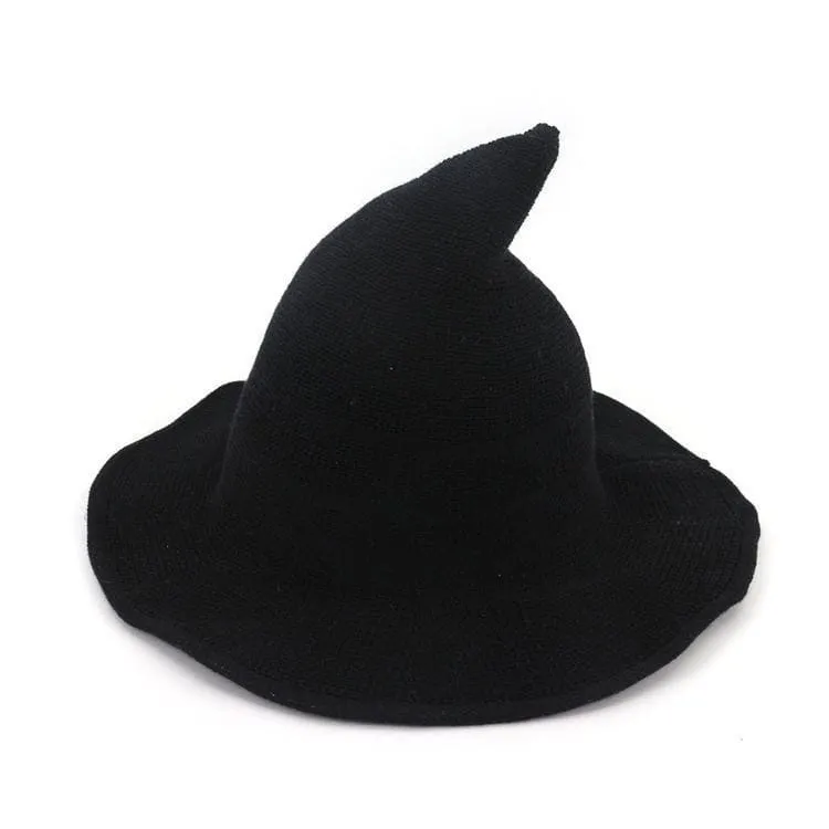 Women's Comfortable Knit Pointed Hat - Large Brim Halloween Party Props(22.04