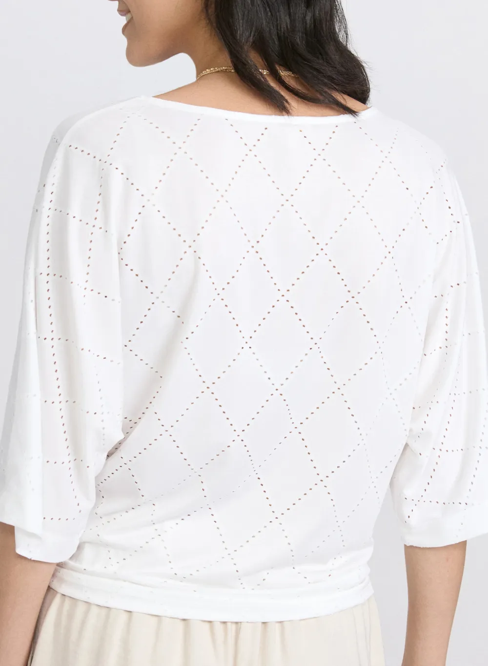 Ivory Ribbed Casual Top