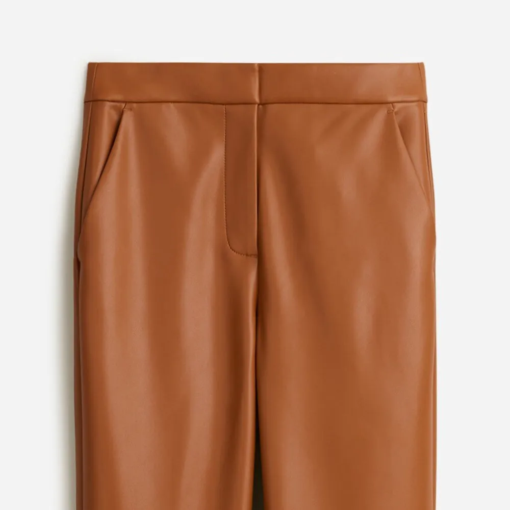 Faux Leather Straight-Leg Pants