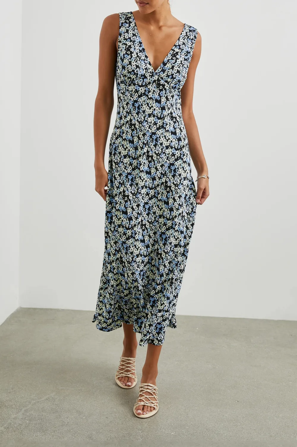 Purple-Red Floral Print Fitted Dress With A Waistline