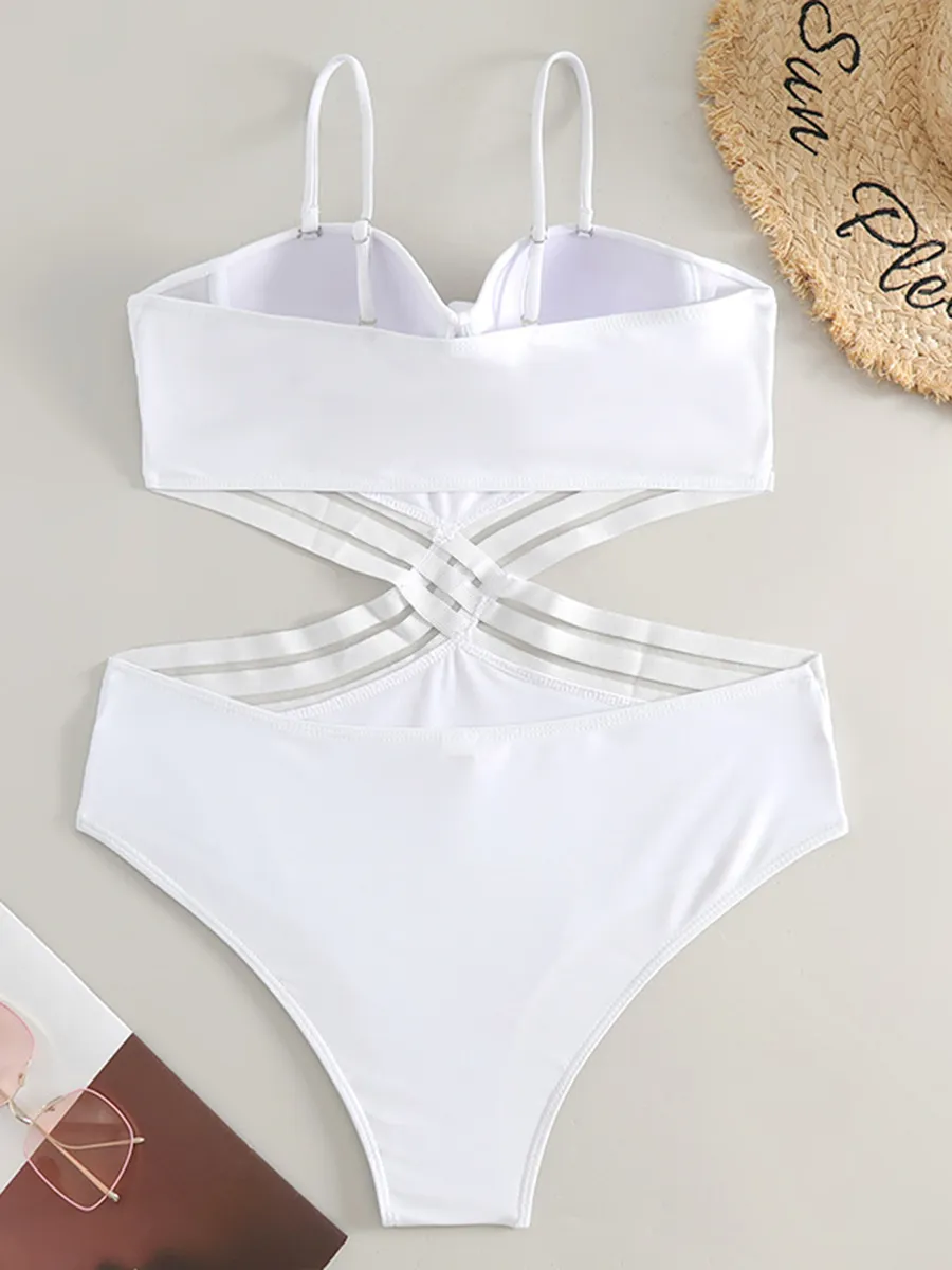 Sexy Solid Color One Piece Swimsuit