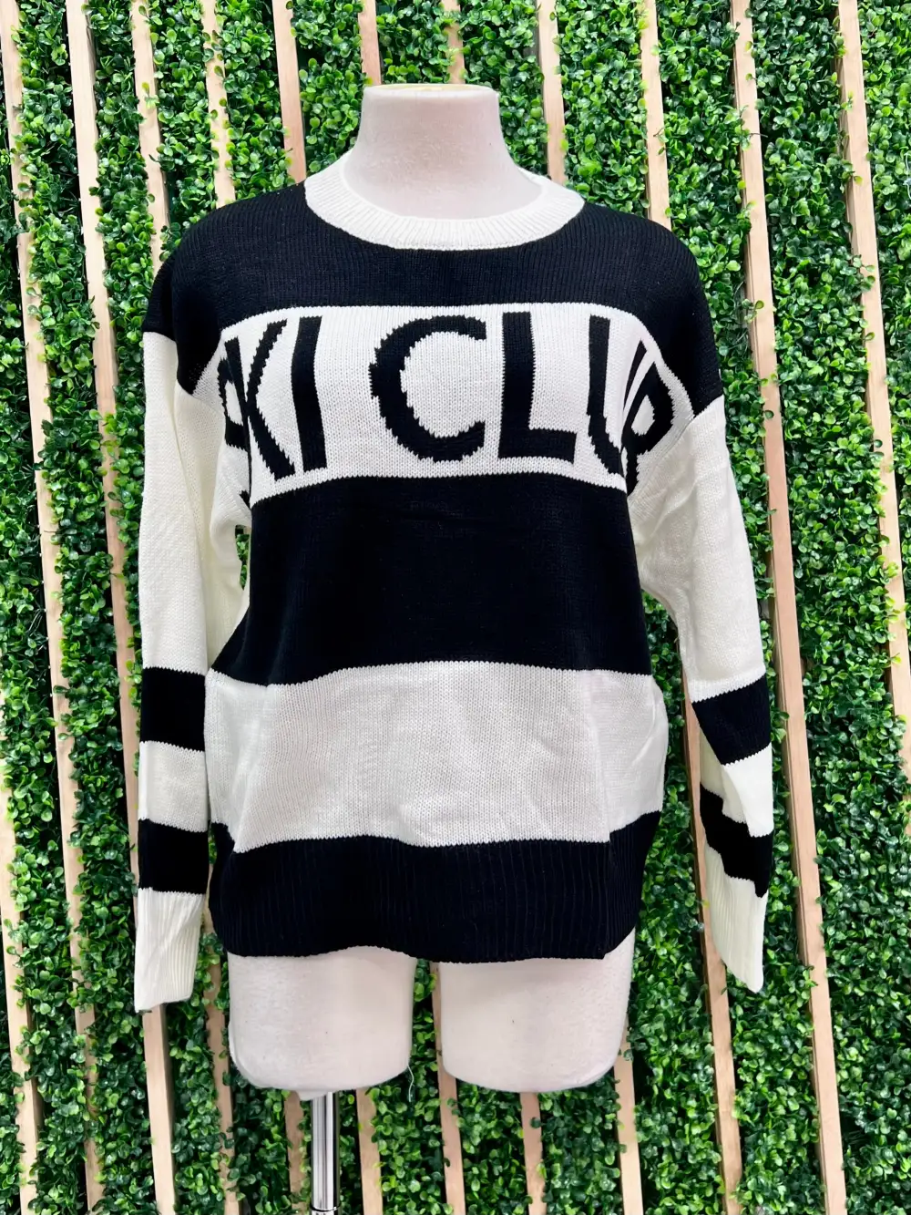 Graphic Knit Sweater Top