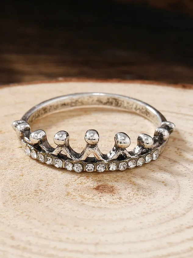 Crown Rhinestone Vintage Ring