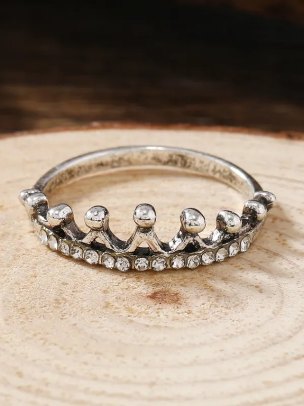 Crown Rhinestone Vintage Ring