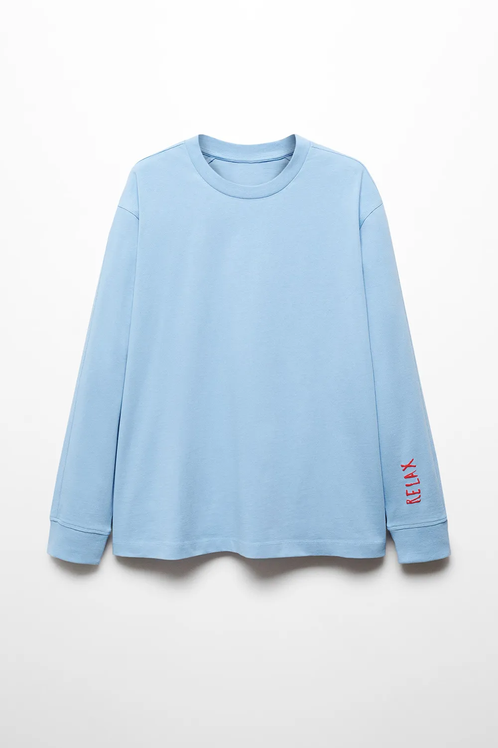 100% Cotton Sweatshirt With Printed Drawing