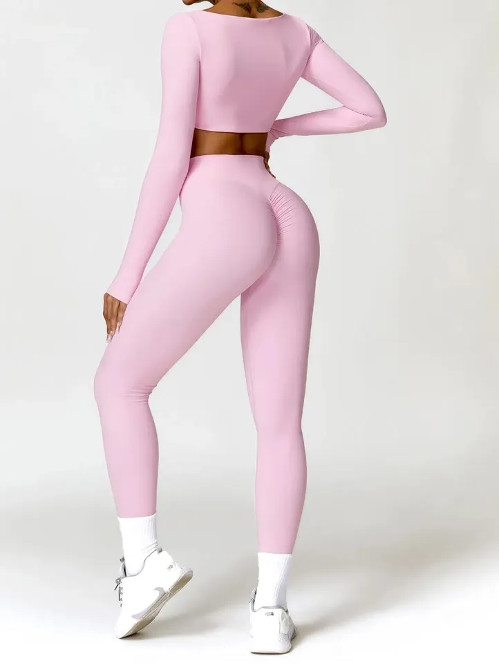 Active Square Long Sleeve Crop & Legging Set