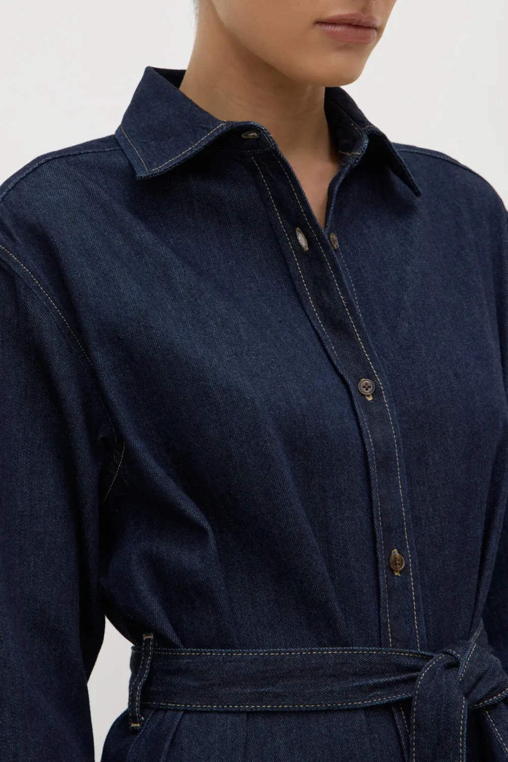 Recycled Cotton Mid Length Shirt Dress
