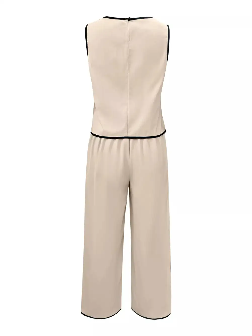 Wide Leg Contrast Jumpsuit