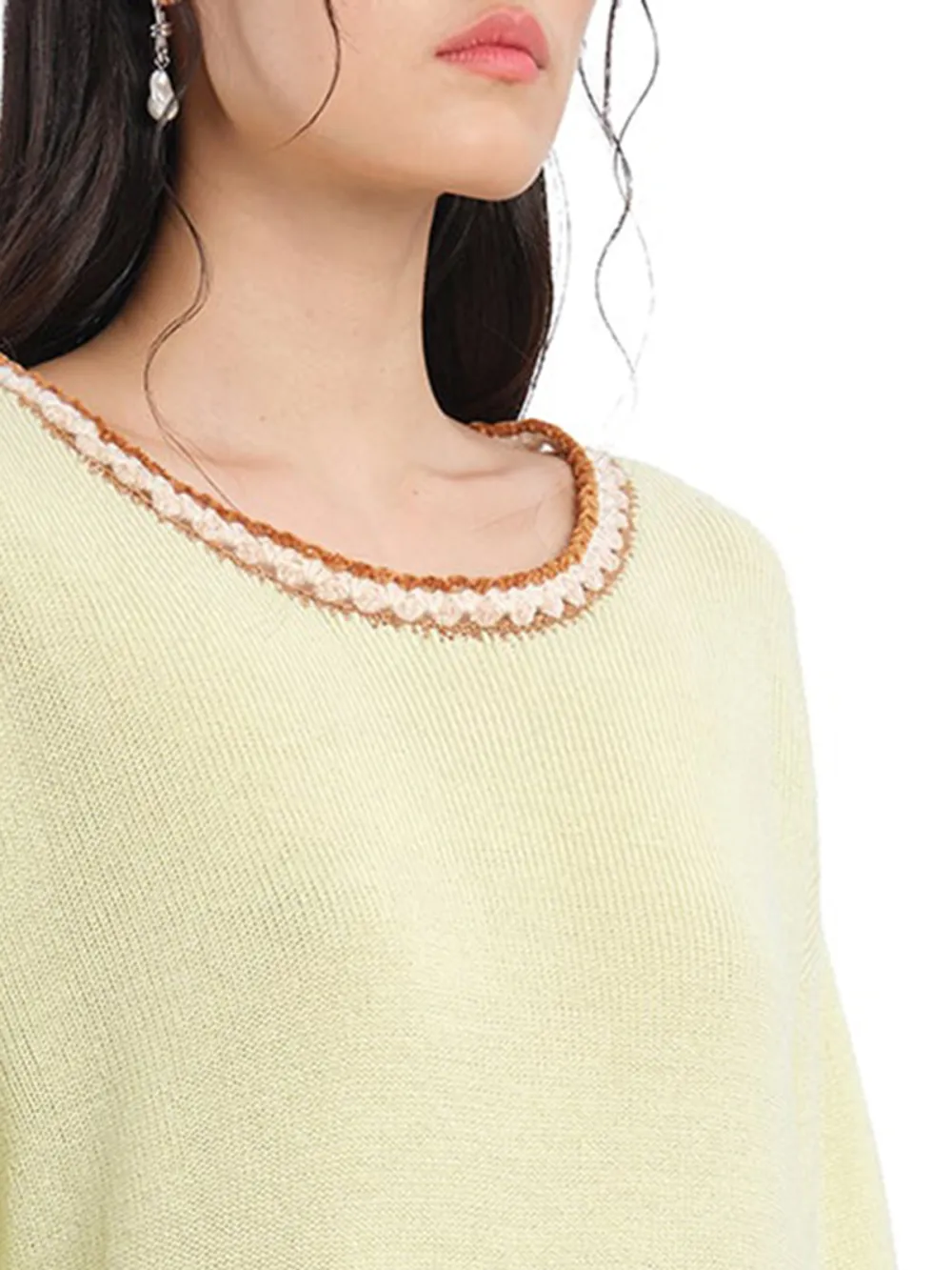 Pastel Color Crew Neck Knit Sweater