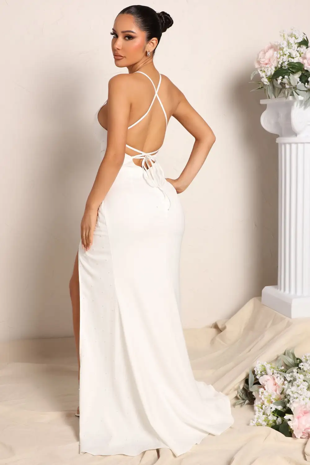 Holy Pearl Maxi Dress - White