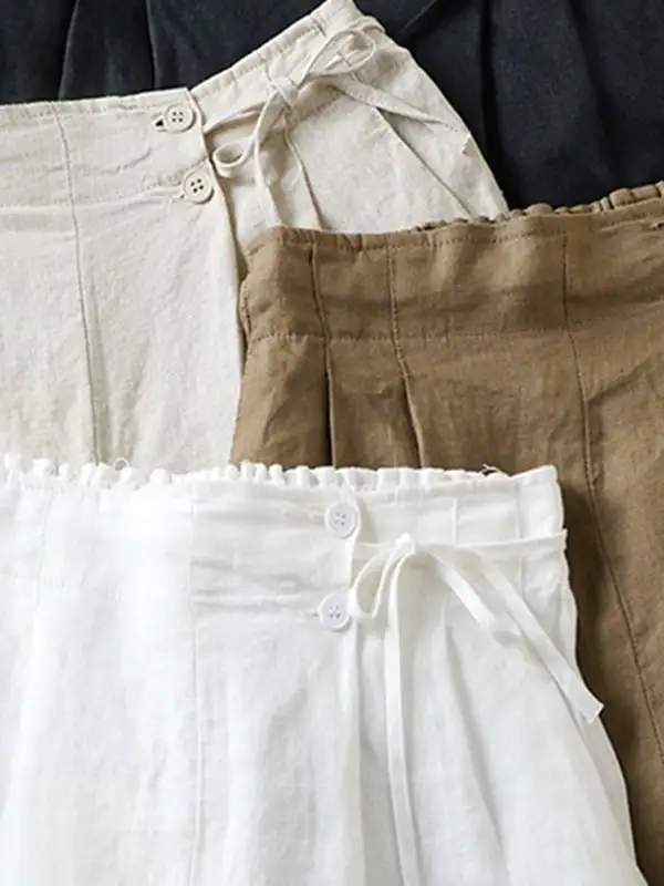 Losse Elasticiteit Effen Kleur Shorts Bodems