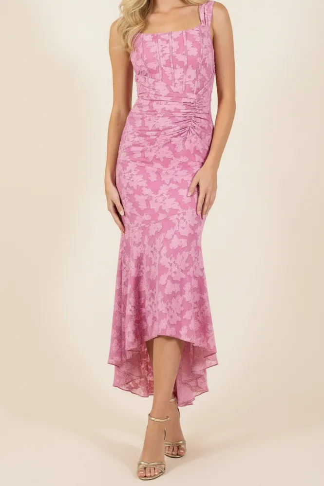 Delicate Print Midi Dress