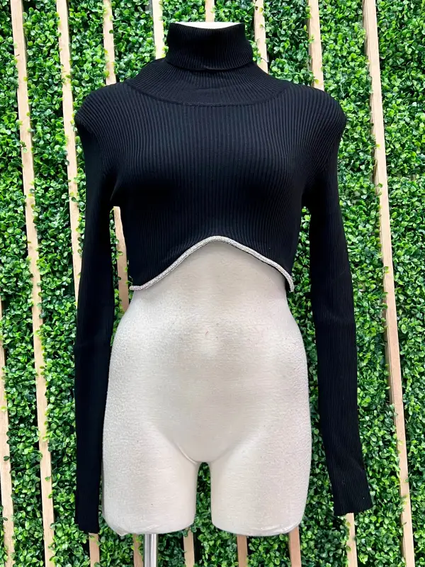 Jewel Detail High Neck Top