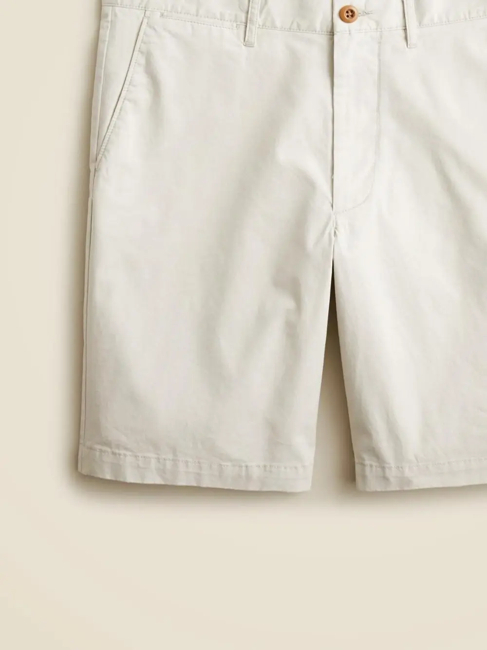 Cream Colored Cotton Blend Shorts