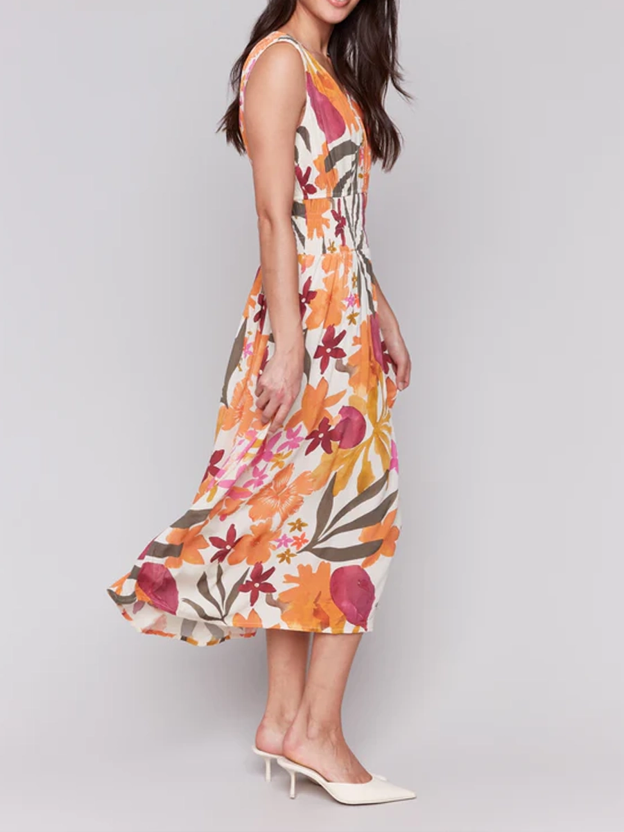 Fashionable And Elegant Design Sleeveless V-Neck Dress