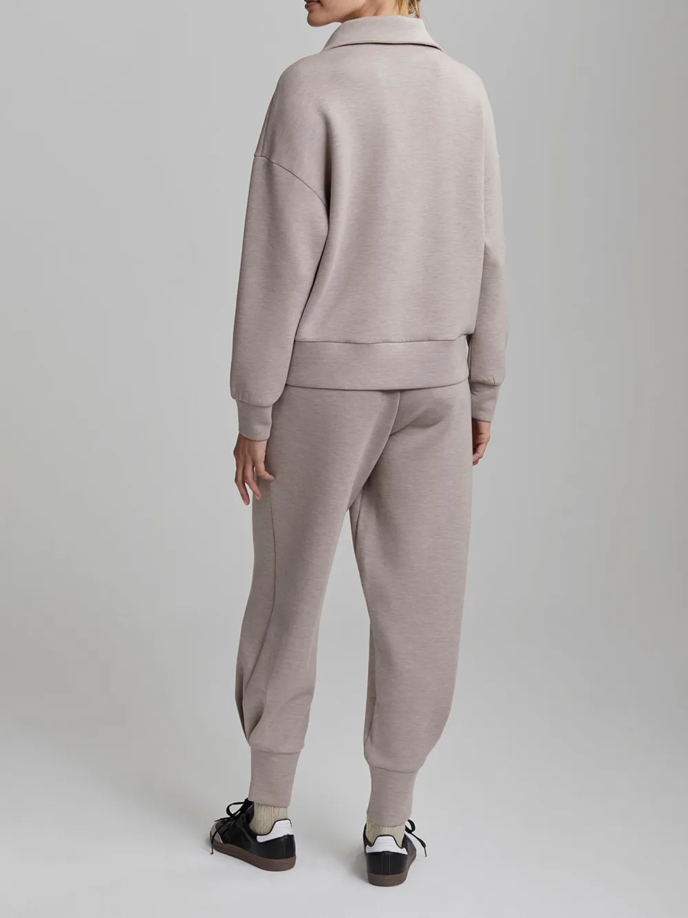 Chic Quarter-Zip Wide-Collar Loose Sweatshirt