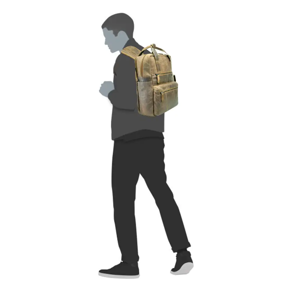 Business Laptop Leather Backpack