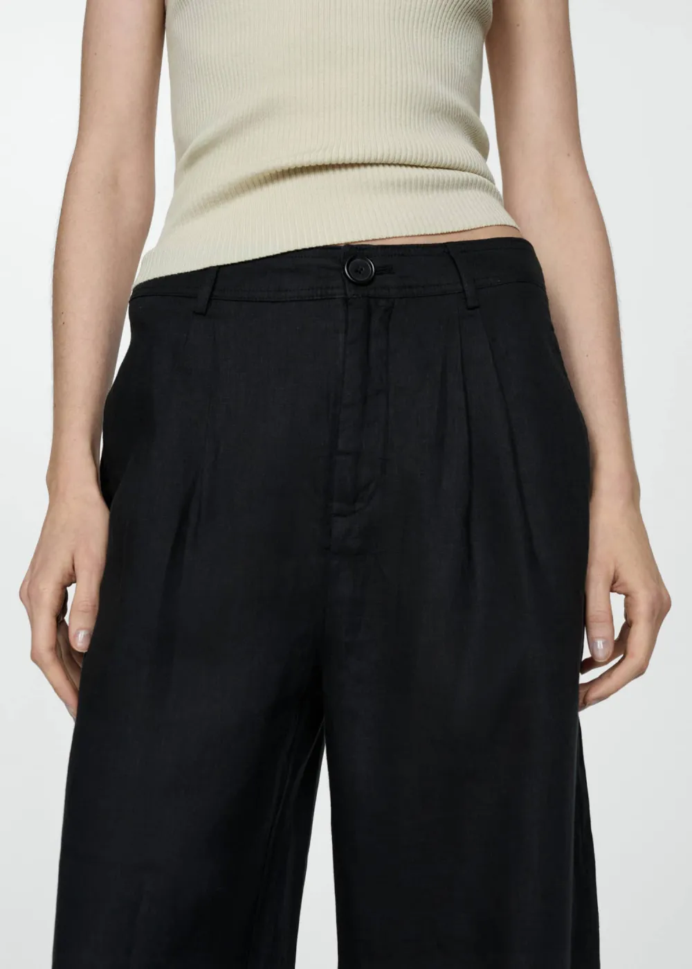 100% linen wideleg pants