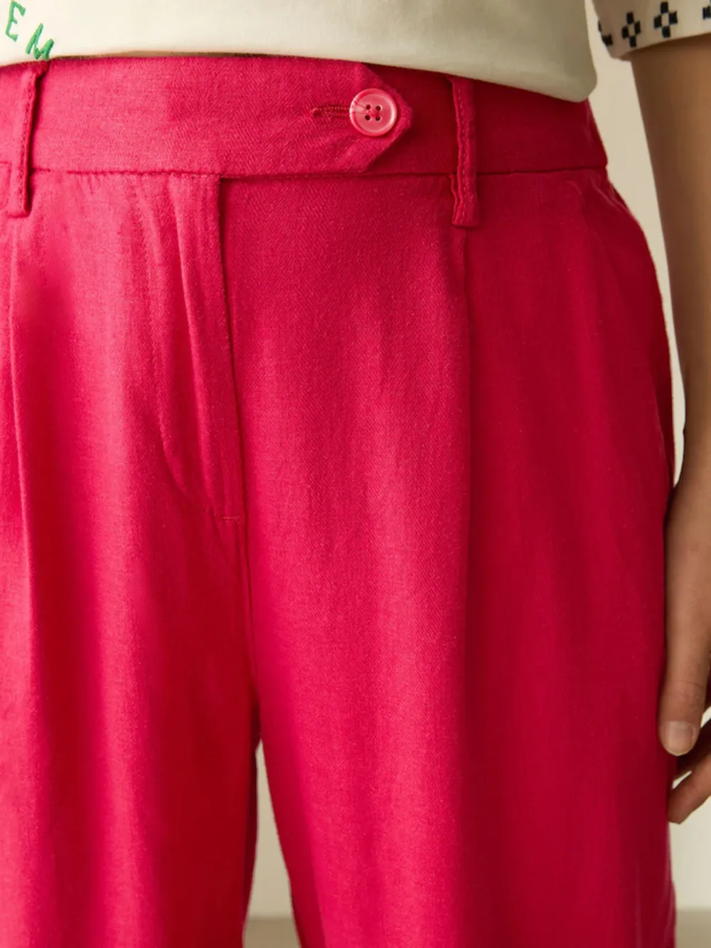 Natural Self-Cultivation Intelligent Barrel-Shaped Linen Pants