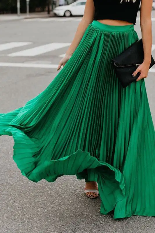 Pleated Maxi Casual So Skirt