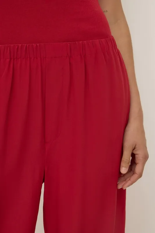 Relaxed Silk Straight-Leg Pant