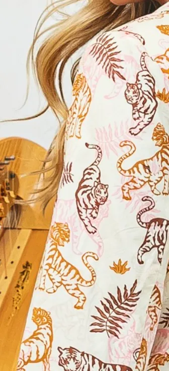 Tiger Printed Blazer Cardigan